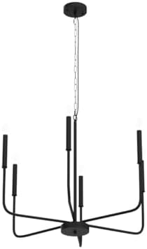 LASENCHOO 6 Light Black Chandelier Dining Room Ceiling Light Fixture