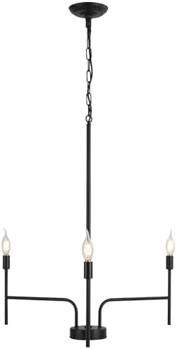 Black Chandelier 3 Light Modern Farmhouse Ceiling Light