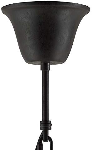 Country Farm Beach Chandelier Pendant Ceiling Light Fixture Black Steel Glass