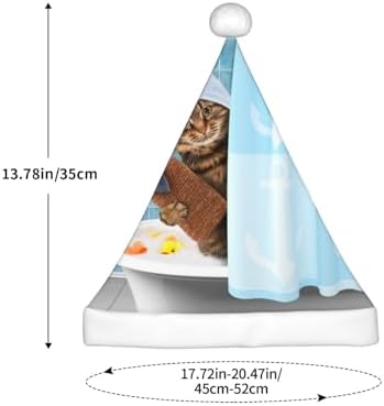 Funny Cat Bath Santa Hat for Kids Baby Christmas Hats