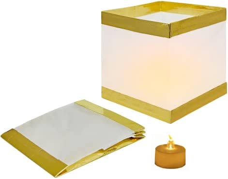 12 Pack Reusable Floating Water Lanterns with LED Candles