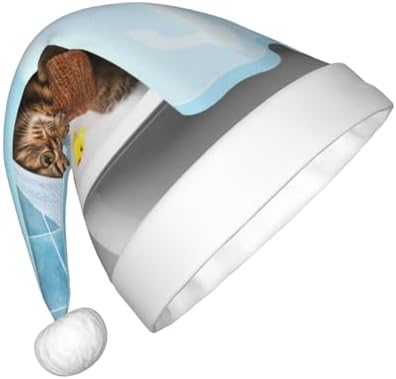 Funny Cat Bath Santa Hat for Kids Baby Christmas Hats