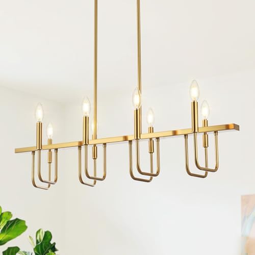 Niloah 8 Light Brushed Gold Chandelier Modern