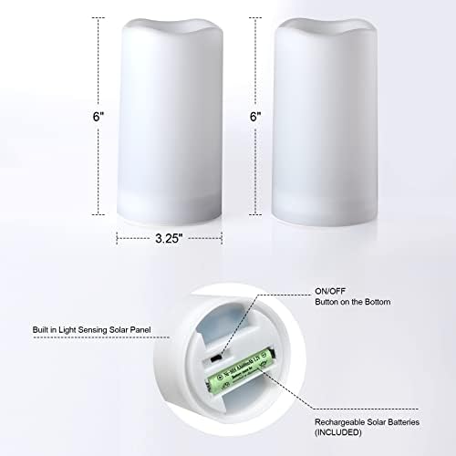 Solar Flameless Candles for Outdoor Use Set of 2