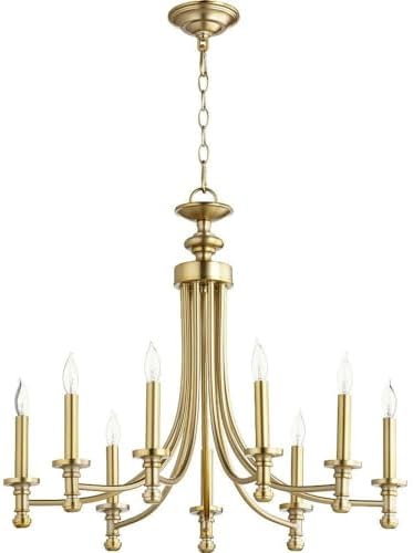Quorum 6022-9-80 Nine Light Brass Chandelier