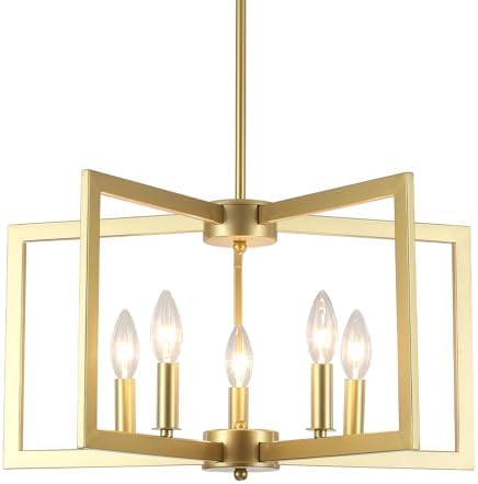 Modern 5 Light Gold Chandeliers for Dining Room