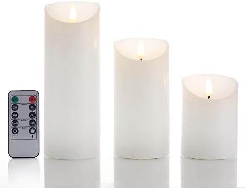 Flameless Candles with Remote Control Set of 3