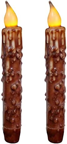 CVHOMEDECO Real Wax LED Timer Candles 6-34 Inch 2 Pack