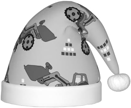 Salelf Gray Tractor Santa Hat for Kids