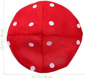 Red White Plush Mushroom Novelty Costume Hat for Women