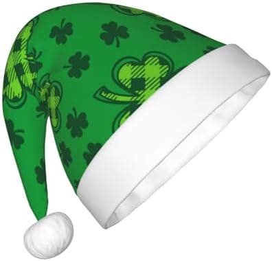 St Patricks Day Santa Hat for Kids Baby Plush Christmas Headwear