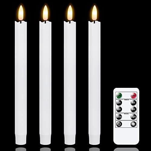 Flameless Taper Candles with Remote Timer Pack of 4