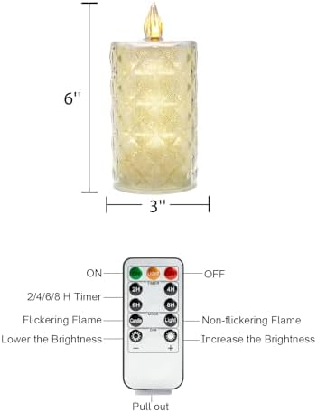 Homemory Flameless Candles with Timer 2 Pcs