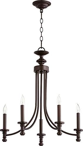 Quorum 6022-5-86 Transitional Five Light Chandelier in Bronze Finish