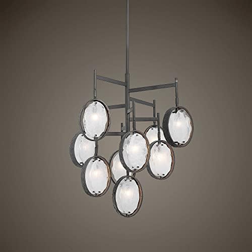 Uttermost Maxin 9-Light Transitional Iron and Glass Chandelier Dark Bronze