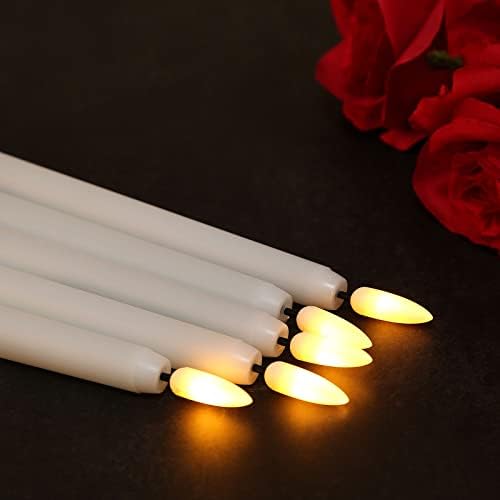 IMAGE 12 Pcs Flameless Taper Candles with Remote Control