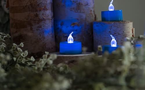 LANKER 24 Pack Blue Flameless LED Tealight Candles