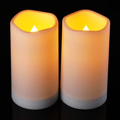 Solar Flameless Candles for Outdoor Use Set of 2
