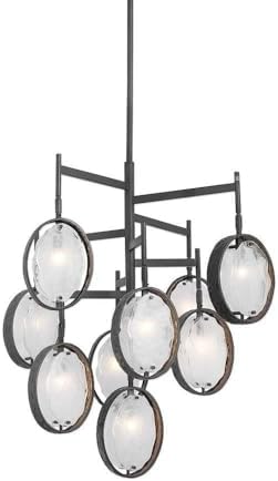 Uttermost Maxin 9-Light Transitional Iron and Glass Chandelier Dark Bronze