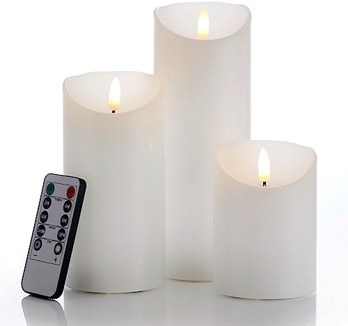 Flameless Candles with Remote Control Set of 3
