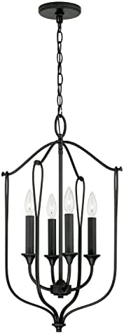 Capital Lighting 541641BI Bentley Transitional Chandelier 4-Light 240W Black Iron