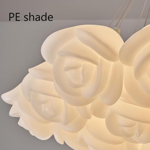 Milk Flower Chandelier with 3 Color Dimming Light