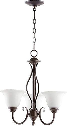 Quorum 6010-3-186 Transitional Three Light Bronze Chandelier