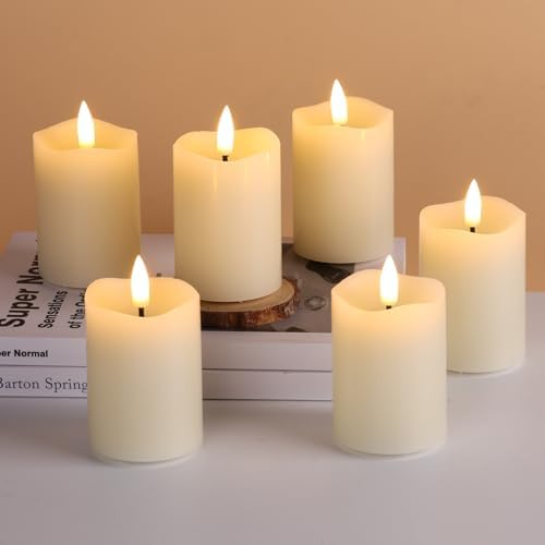 Eywamage Timer Flameless Votive Candles 2x3 Inch 6 Pack