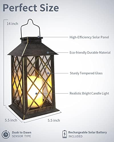 SHYMERY Solar Lanterns 2 Pack 14 Inch LED Lights