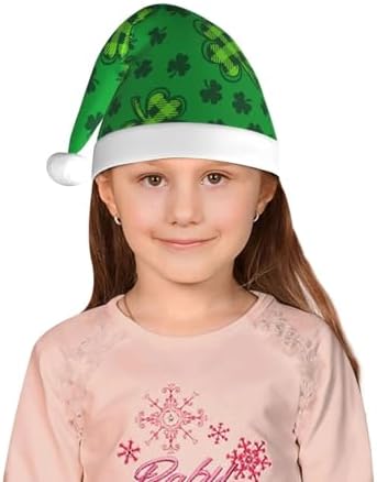 St Patricks Day Santa Hat for Kids Baby Plush Christmas Headwear