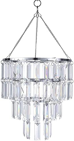 FlavorThings Modern Chandelier Faux Crystal Pendant Ceiling Lamp Shade