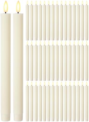 Treela 24 Pcs Flameless Taper Candles for Decorations