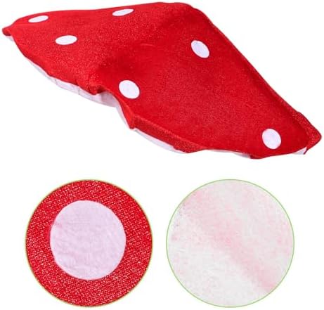 Red White Plush Mushroom Novelty Costume Hat for Women