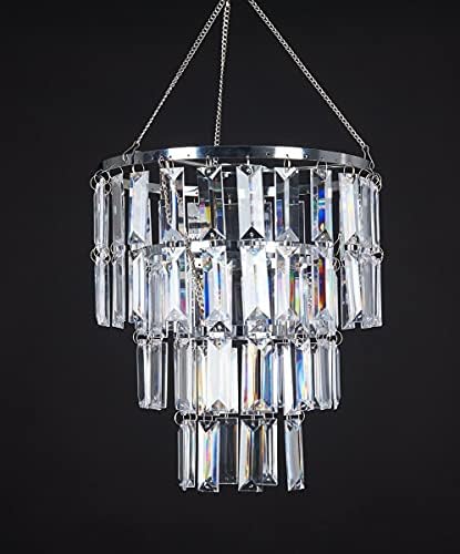 FlavorThings Modern Chandelier Faux Crystal Pendant Ceiling Lamp Shade