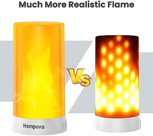 Hompavo Upgraded LED Flame Lights with Remote and Timer