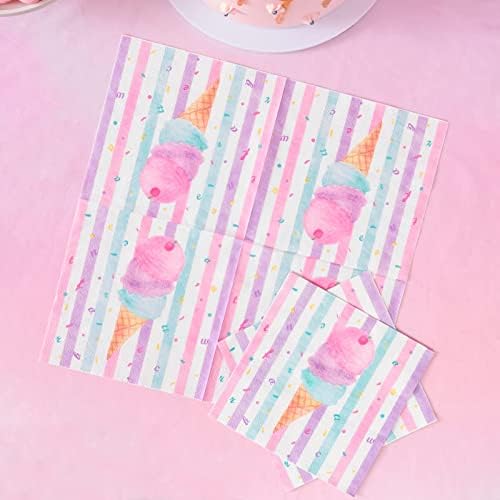 WERNNSAI Ice Cream Party Plates Napkins Cups Set