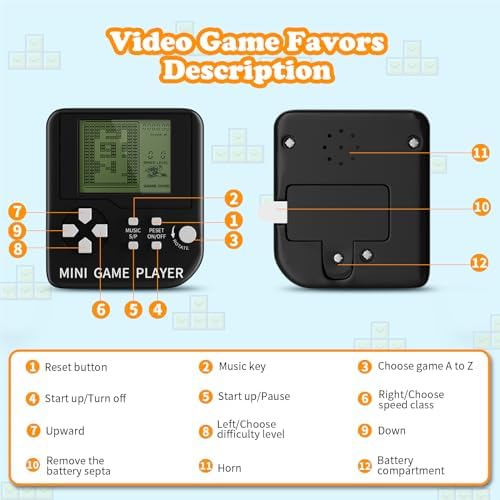 DJMUMU 18PCS Video Game Keychain Party Favors