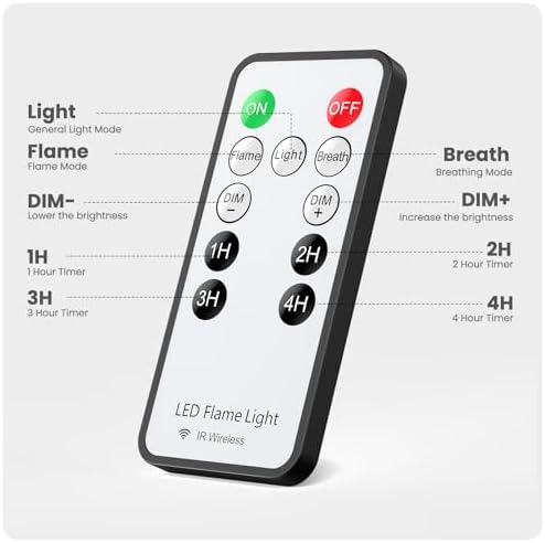 Hompavo Upgraded LED Flame Lights with Remote and Timer