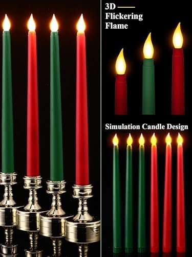 Treela 24 Pcs Flameless LED Taper Candles for Decor