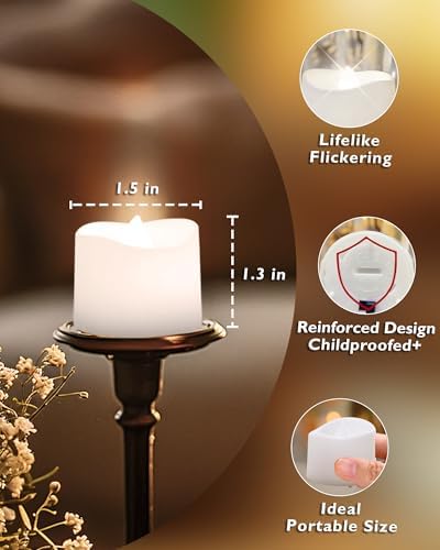 Homemory Timer Tea Lights Battery Operated 12-Pack