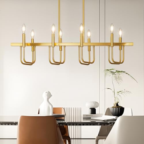 Niloah 8 Light Brushed Gold Chandelier Modern