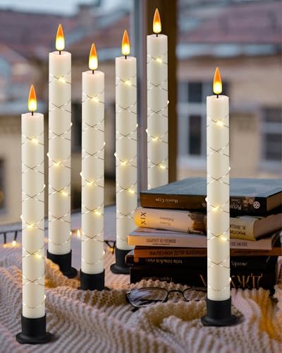 Da by 6 Flameless Window Candles with Remote Control and Timer