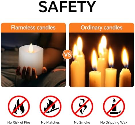 Real Wax LED Flameless Candles 3x3 with Remote Control