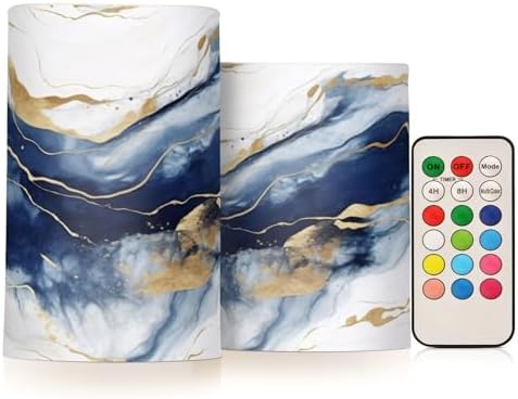 BOENLE Flameless Candles with Remote Timer Set of 2
