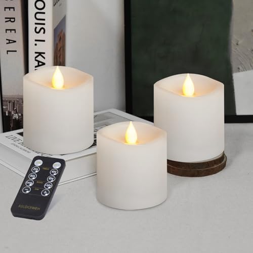 Realistic Flameless LED Candles with Remote and Timer Set of 3