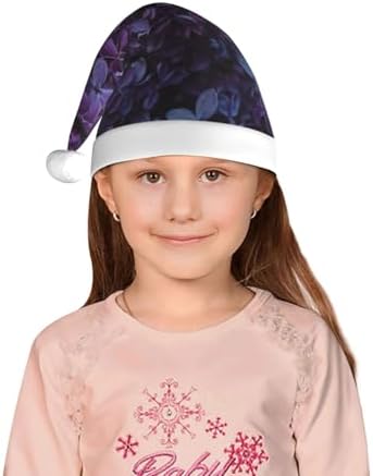 Lilac Santa Hat for Kids Baby Christmas Hat Plush Holiday Costume