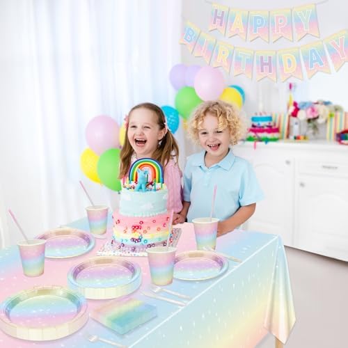 Pastel Rainbow Birthday Party Set for 20 Guests