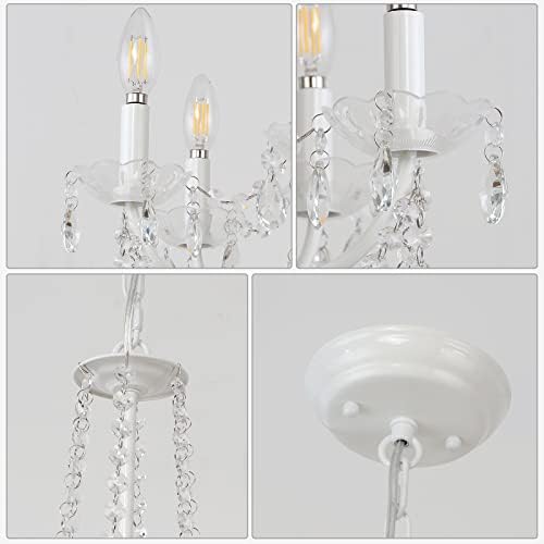 6-Light French Country Crystal Chandelier for Dining Room and Bedroom