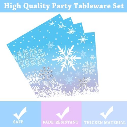 Winter Snowflake Birthday Party Supplies 96 PCS