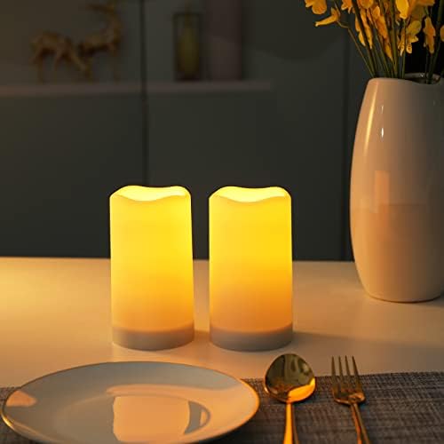 Solar Flameless Candles for Outdoor Use Set of 2